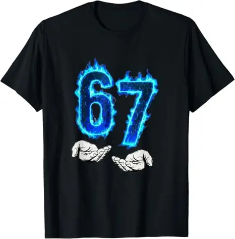 6 7 Meme Six Seven 67 Hands Meme Lustiges T-Shirt für Männer, Mädchen und Jungen Y2k Cooles Neuheitsgeschenk Persönlichkeit Kurzarm-Blusen Streetwear – Detail 10