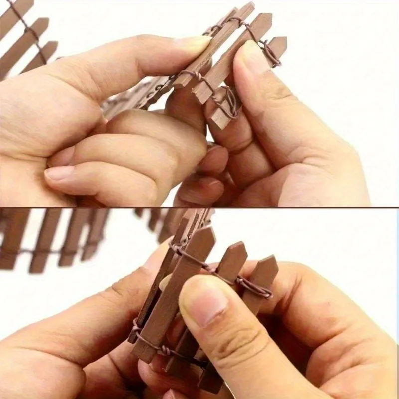 سياج حديقة مصغر سياج اعتصام خشبي Palisade سياج مزخرف سياج للخارجية أو ديكور المنزل حلي تأطير الطحلب #4