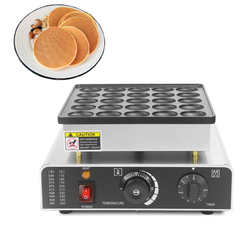 Dopuszczenie CE 110V/220V handlowa 25-otworowa naleśnikarka Dorayaki mini maszyna do naleśników żeliwna patelnia poffertjes z 25 dołkami