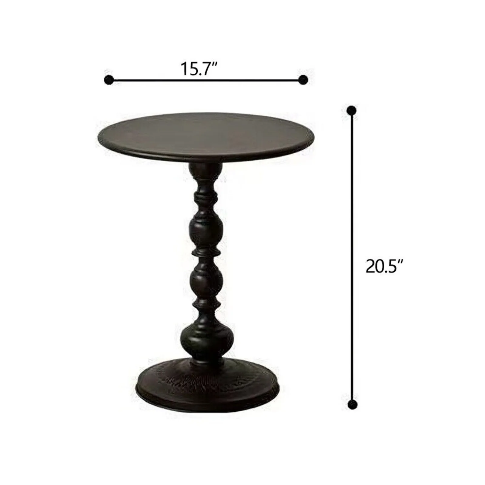 Vintage Metal Small Round Side End Table Small Accent Pedestal Table for Home