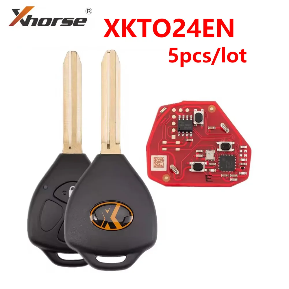 

5PCS Xhorse XKTO24EN 2nd Generation Wire Remote Key 3 Buttons for Toyota Style