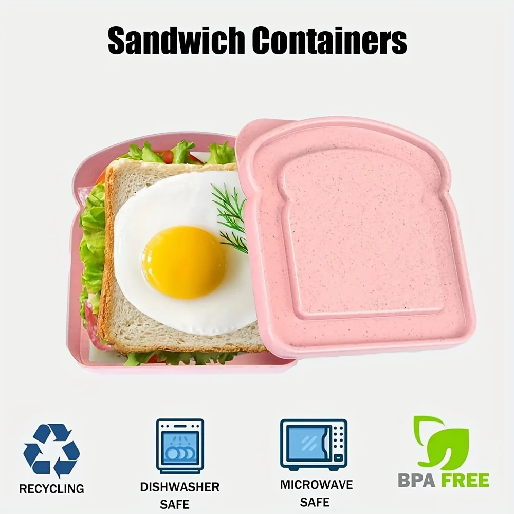 1/3pcs Reusable Bento Sandwich Box Set with Lid Microwave Safe Stackable Container for School Outdoor Picnic Kitchen Organizer