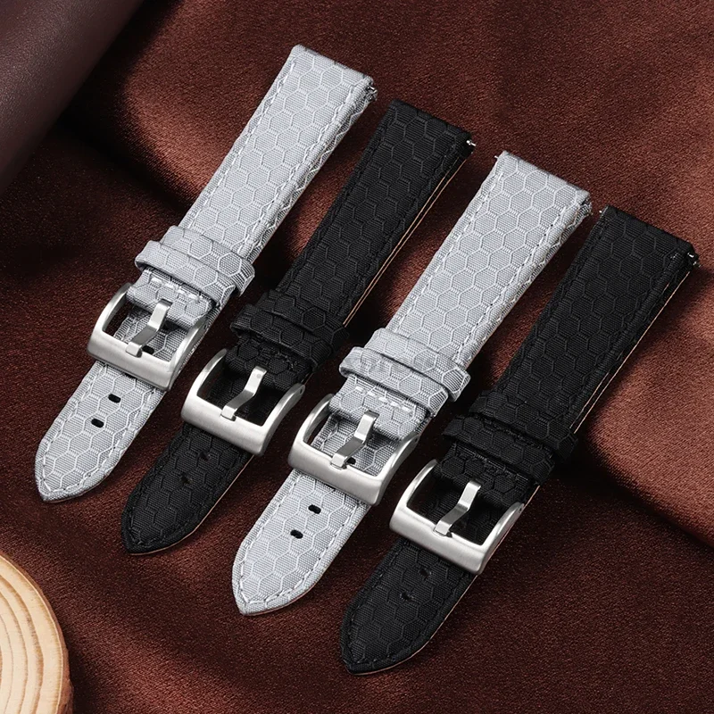 Pulseira de couro genuíno + nylon 20mm 22mm para huawei watch gt5/gt4/gt3, cinto de liberação rápida para homens e mulheres, pulseira para omega