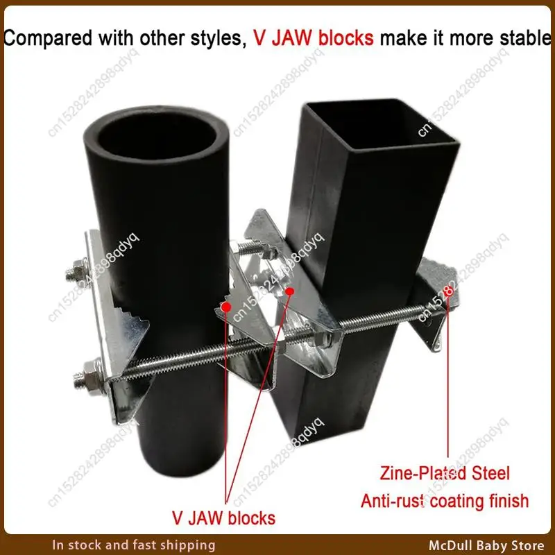 

ABJA-3 Pack Double Antenna Mast Clamp V Jaw Block 5.5Inch Bolts,Anti-Rust Heavy Duty Pole To Pole Mounting Kit Bracket Holder