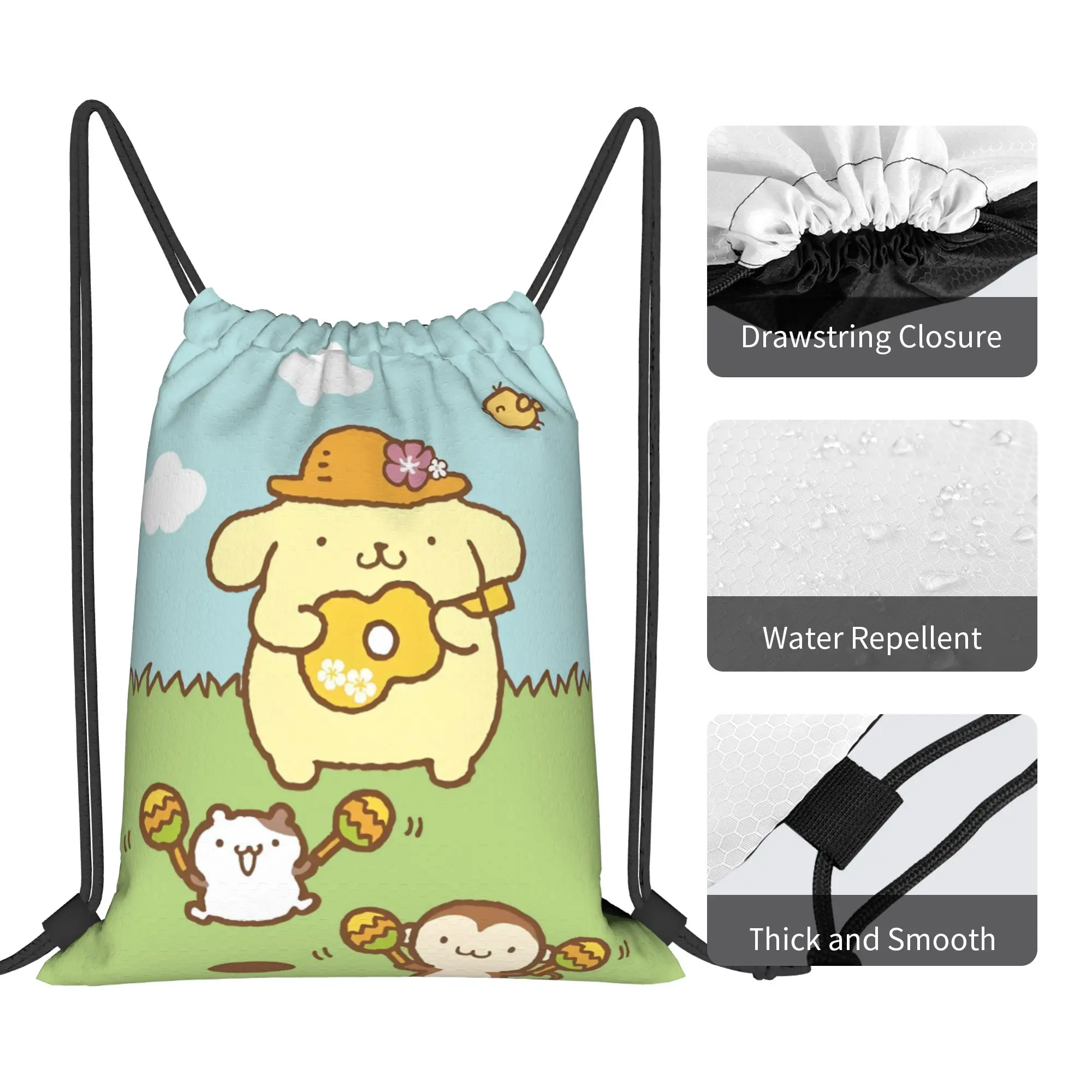 Custom P-Pompompurines Drawstring Backpack Bags Men Women Lightweight Cute Dog Gym Sports Sackpack Sacks for Yoga - view 4
