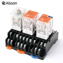 MY2N-GS MY3N-GS MY4N-GS Miniature Coil Electromagnetic Intermediate Relay DC12V 24V AC 24V 110V 220V 8pin 11pin 14pin with Base