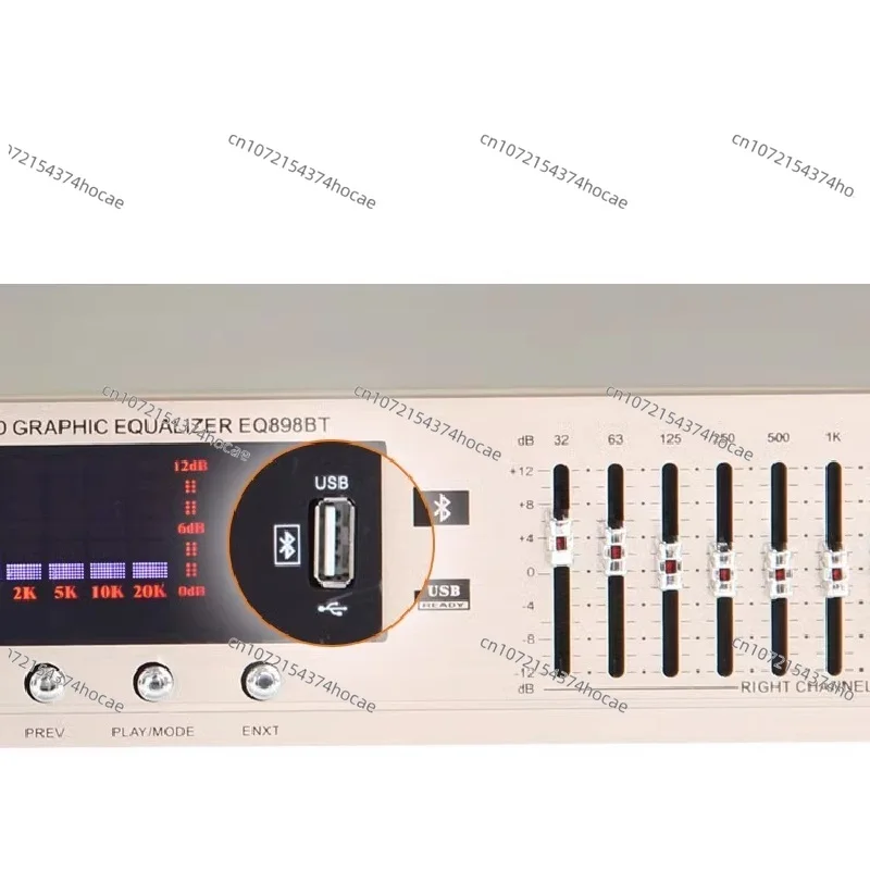 Equalizzatore preamplificatore stereo HD digitale HIFI 220V USB integrato Bluetooth equalizzatore da palco domestico doppio 10 segmenti EQ-898