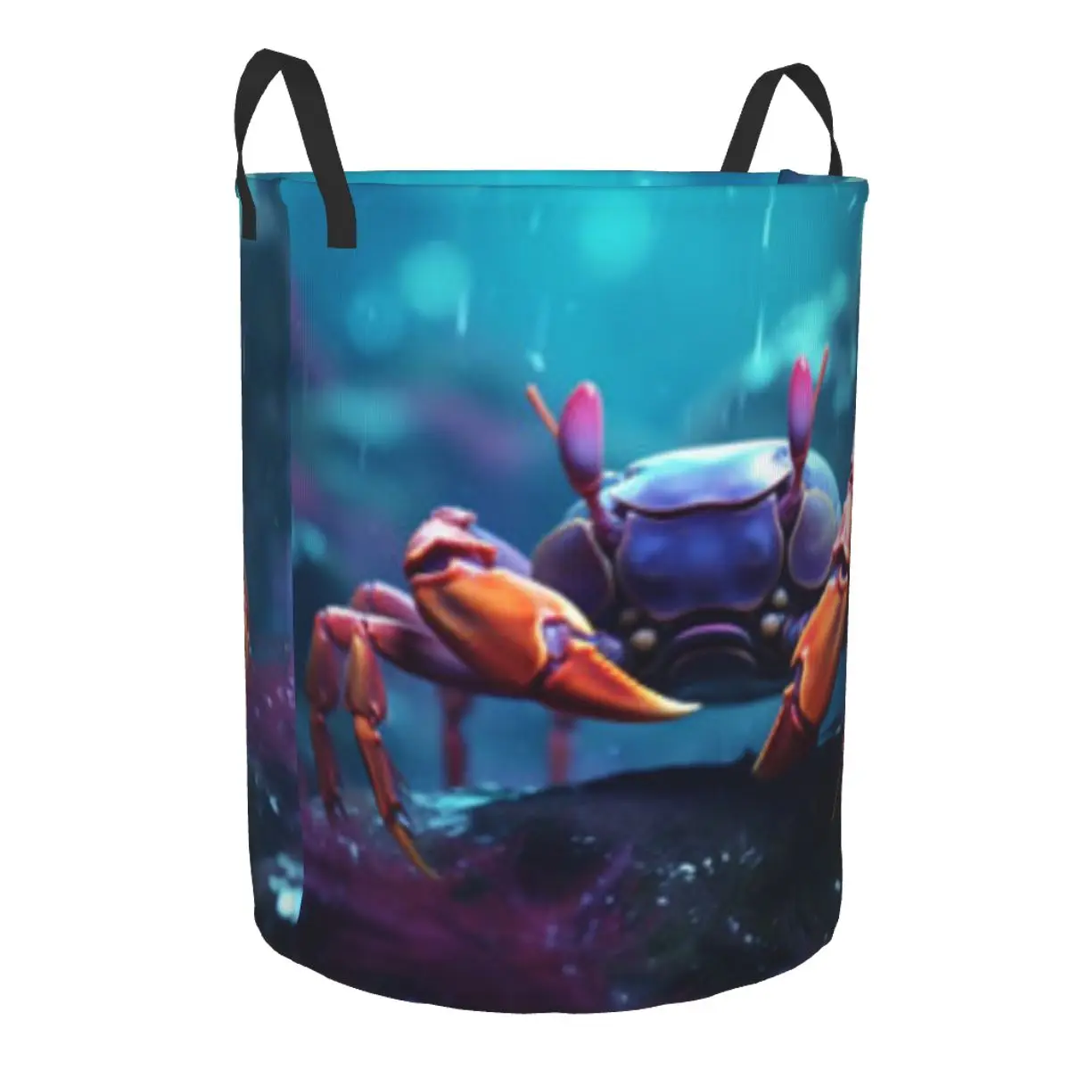 Crab Underwater Laundry Basket Folding Dirty Clothes Toys Storage Bucket Household