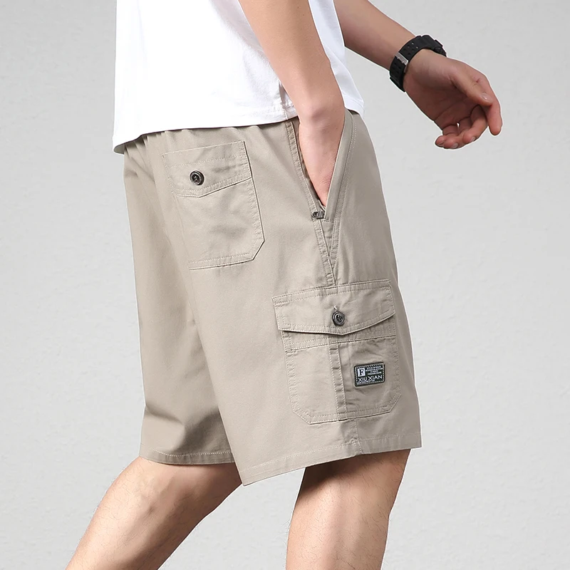 2023 Summer Men 100% Cotton Cargo Shorts Men Fashion Casual Multi Pockets Shorts Men Military Quick Dry Tactical Shorts Male 5XL