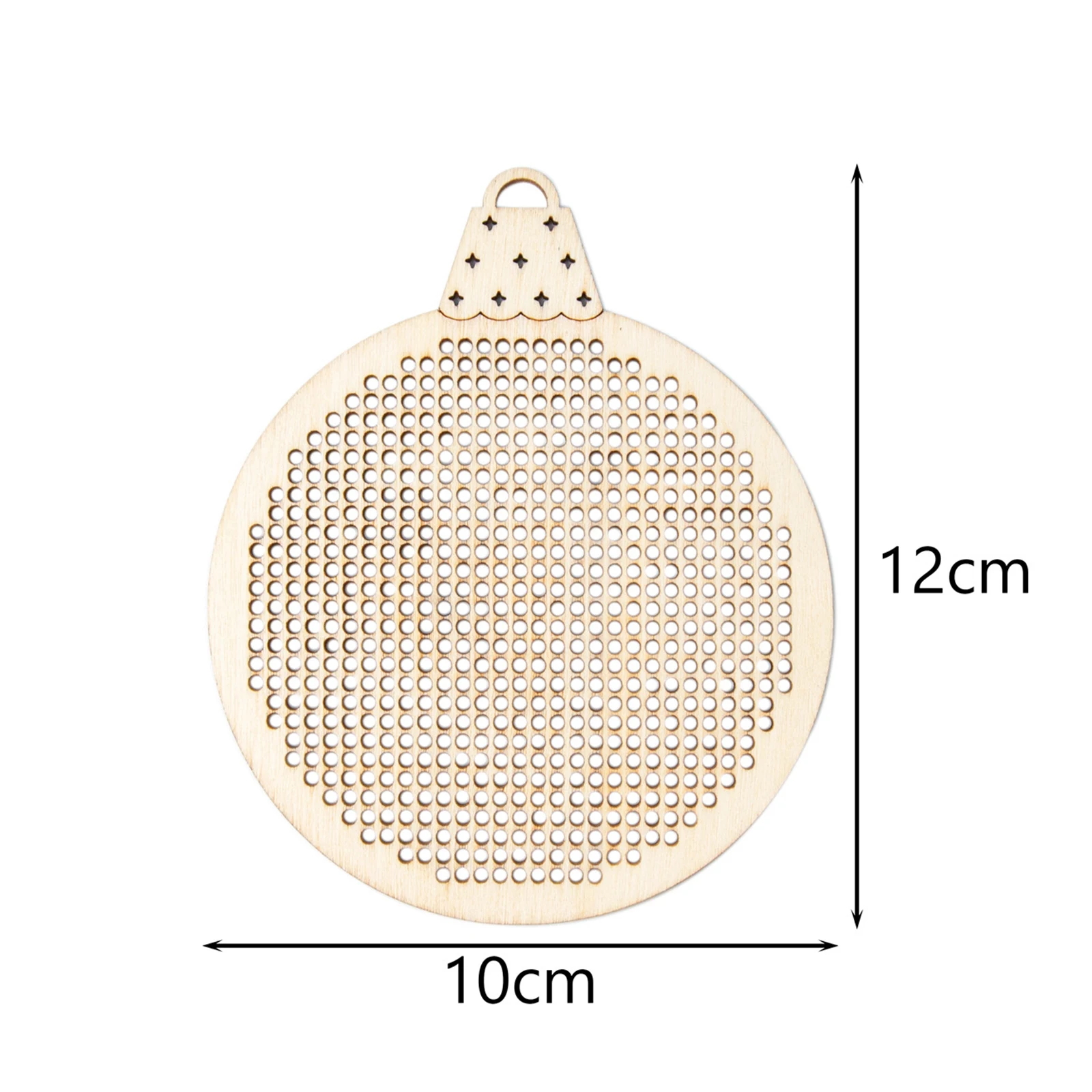 6Pcs Christmas Cross Stitch Hole Carving Wooden Pendant Embroidery Slices DIY for Xmas Holiday Christmas Tree Decorations