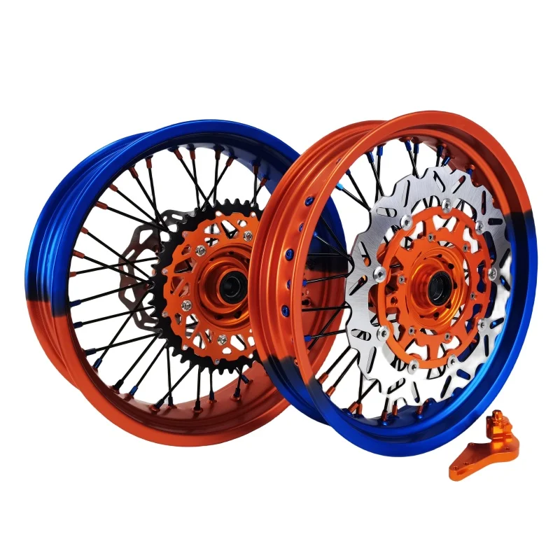 

High Performance Supermoto Wheels Fit EXC SXF 125 200 250 300 450 500 EXC SXF XC-F 2003-2024 16 17 Inch Supermoto Wheels Set