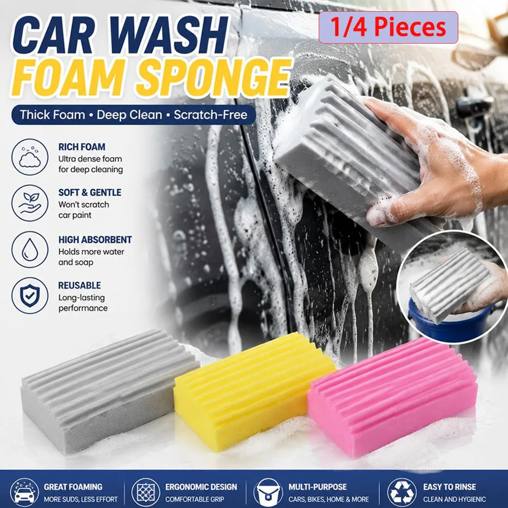 1/4pcs Dust Cleaning Sponges Water Absorption Cleaning Sponge Household and Car Cleaning Sponges Friction Cotton
