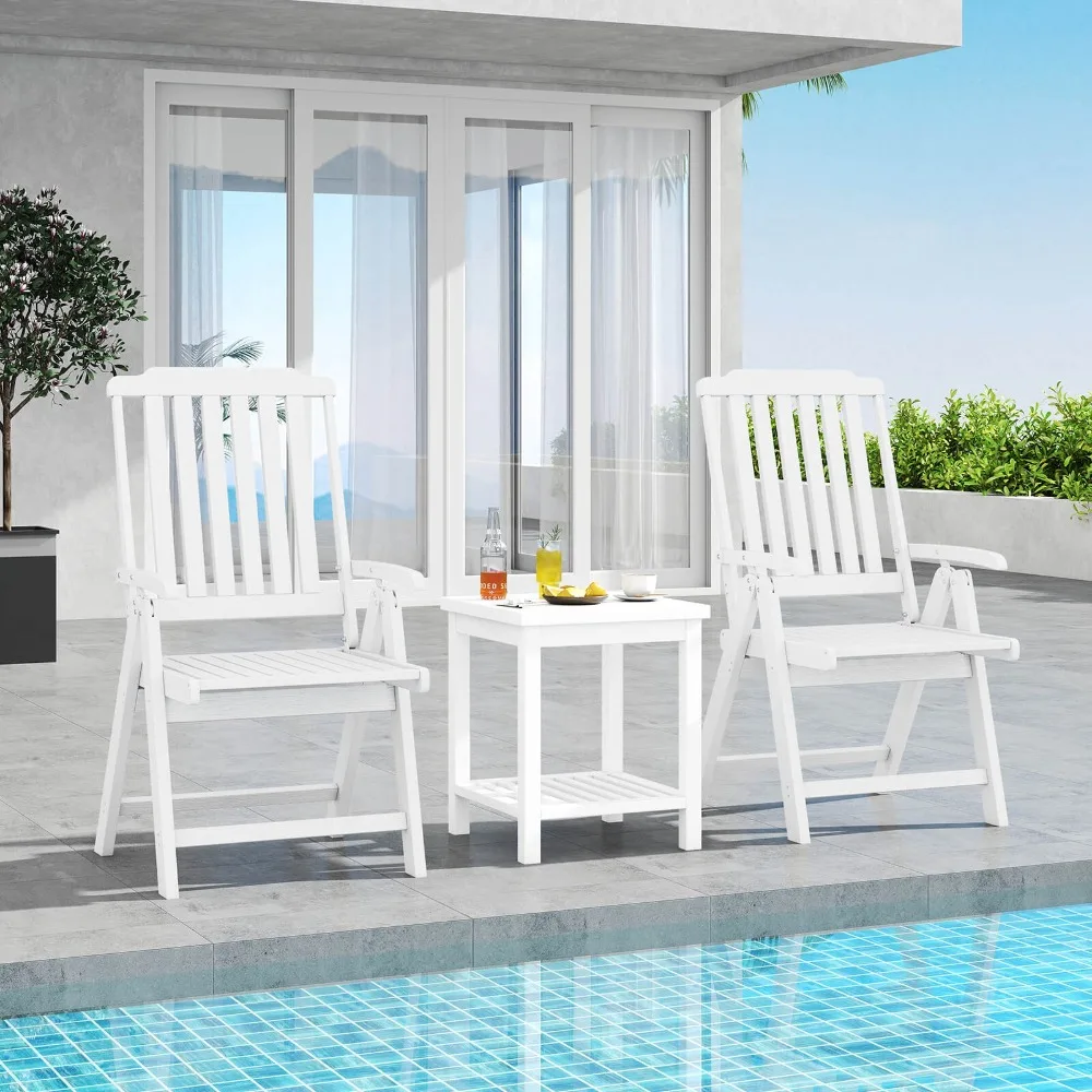 

4PCS Foldable Patio Chair w/Armrest, Curved Back, Slatted Seat for Backyard Deck