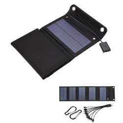 Foldable Solar Panel USB 5V 12W Max Solar Energy Charger Waterproof Solar Cell Portable Outdoor Mobile Power for Camping Hiking