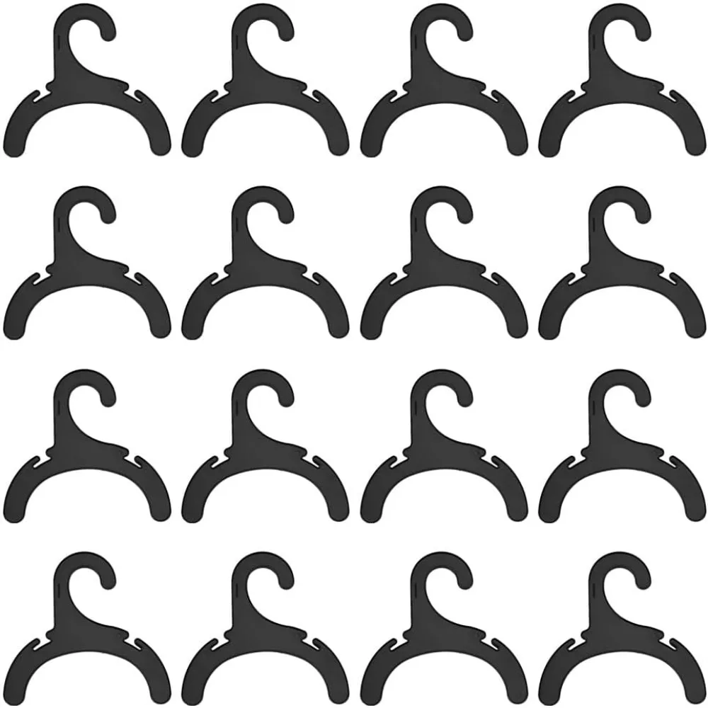 

16pcs Pet Clothes Hanger Black Plastic Apparel Hangers for Dog Cat Mini Clothes Hangers Non-Slip Pet Costume Racks for Pet Puppy