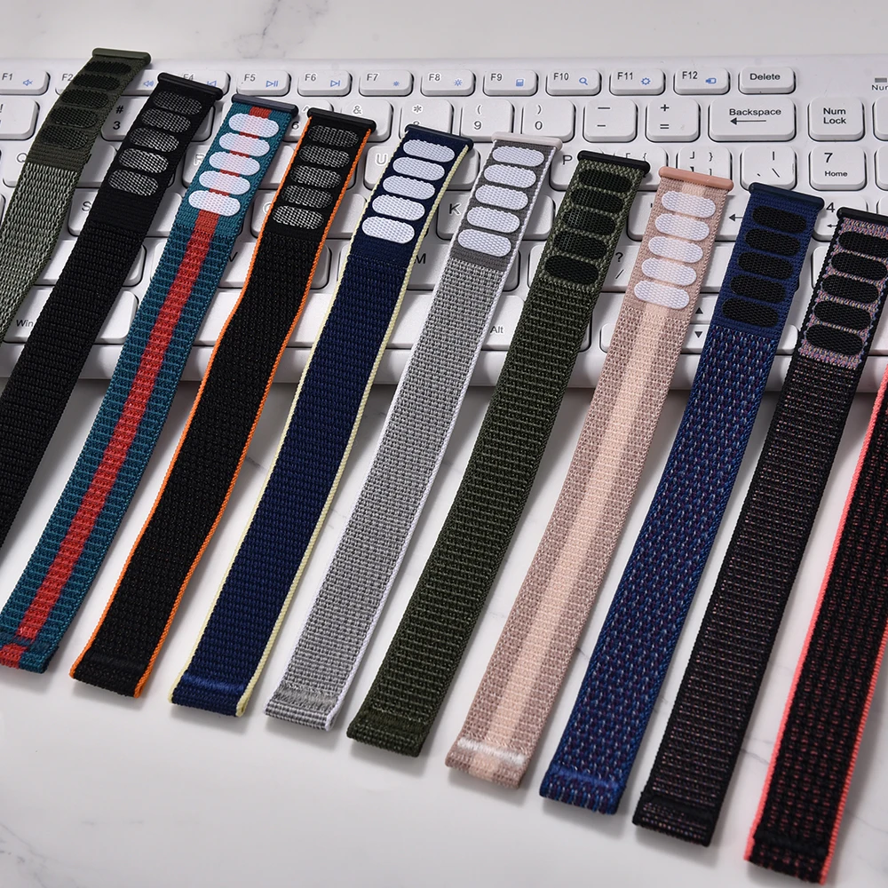 2025 Nuovo cinturino per orologio in nylon elastico 20mm 22mm cinturino regolabile per orologio Garmin/Fitbit leggero resistente al sudore unisex