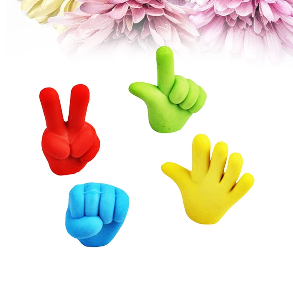 4 PCS Classroom Stone Scissors Cloth Eraser Stationery Student Cartoon