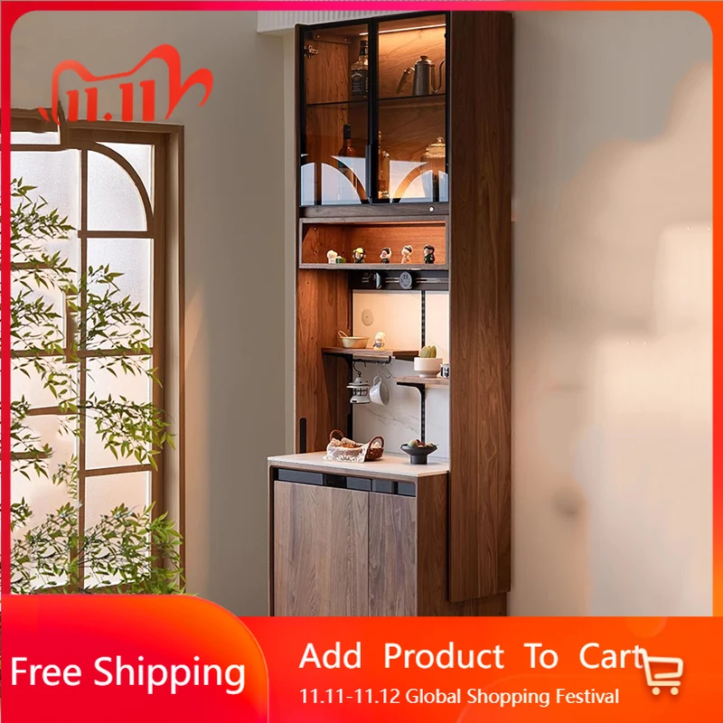 

Mid Century Retro Bar Cabinet Partitions Modern Wood Storage Wine Cabinet Standing Designer Placards Ouverts Trendy Furniture