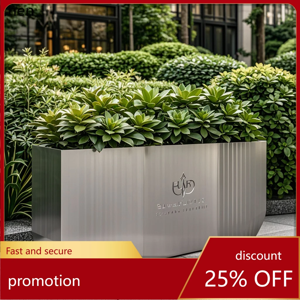 

CZ Outdoor Stainless Steel Flower Box Combination Hotel Commercial Street Flower Bed Outdoor Large Flower Planter Box