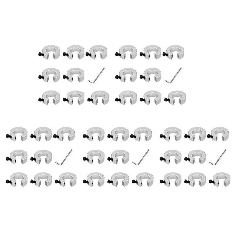 

AB11-40Pcs SBR20 Linear Rail Stop Collars Aluminum Alloy Shaft Limit Fixing Rings With Wrench, Linear Rail Shaft Stop Collars