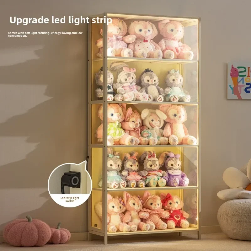 Figure Display Cabinet with Light Cabinet Transparent Lego Display Cabinet Household Model Display Cabinet Toy Display Rack