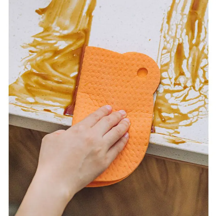 Wood Pulp Cotton Rag Kitchen Special Absorbent Non-marking Dish Cloth Does Not Occupy Oil, Easy To Clean Sponge Wipe