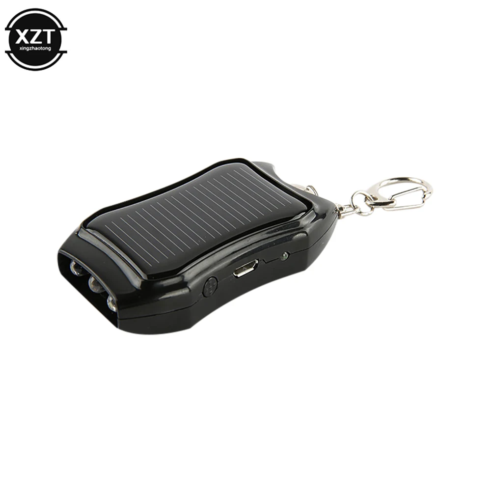 Keychain Mobile Power USB External Solar 950mAH Fast Charging Power Supply with 3 LED Light Charging Equipment for Hiking Travel