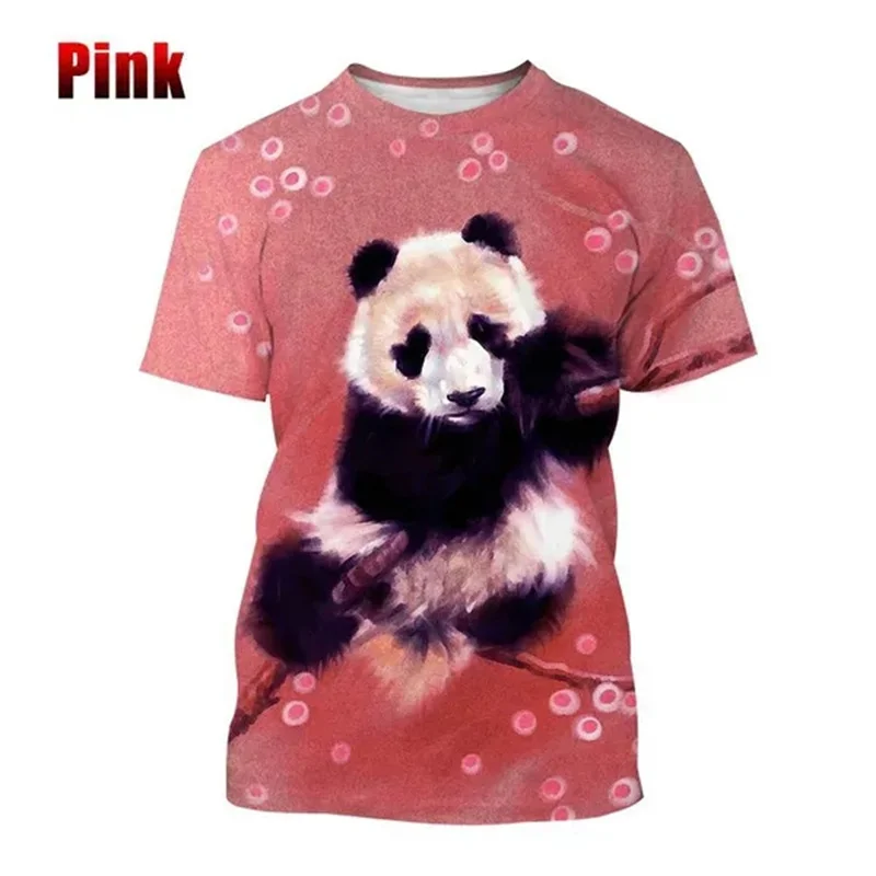 Hot Cute Panda 3D Printing Graphs T Shirt Popular Animal Casual O Neck Short Sleeve Top Fashion Summer Men Women Kid Tee Shirts