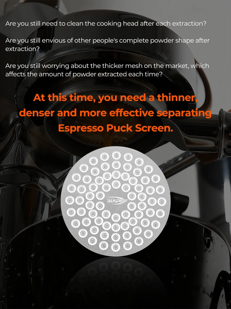 IKAPE Espresso V2 Puck Bildschirm für Kaffeebrühen Präzisionsfilter Bildschirm Upgrade Home Barista 51/54/58MM Professionelles Kaffeewerkzeug – Detail 2