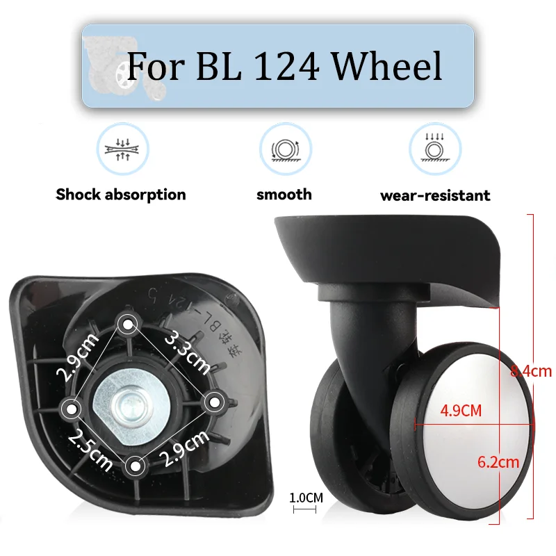 

For BENLUN BL-124 Universal Wheel Replacement Easy to Install Travel Luggage Wheel Accessories Push And Pull Smooth Silent Wear