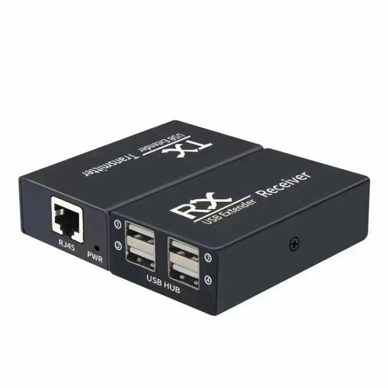 4 Ports USB Extender Over Rj45 CAT6 Cable 120M 4 USB Hub Adapter for Laptop PC Peripherals U Disk Mouse Keyboard Scanner