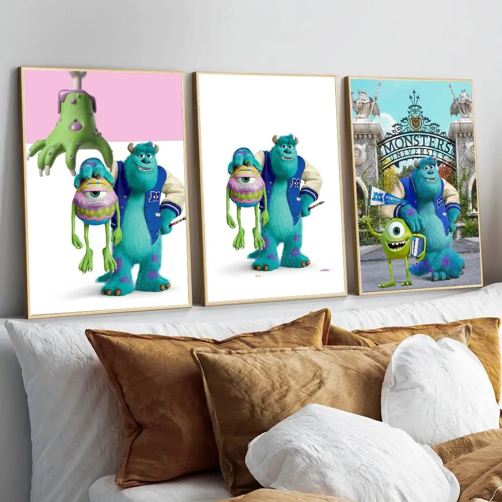1PC M-Monsters I-Inc. Movie Cartoon poster Self-adhesive Art Waterproof Paper Sticker Coffee House Bar Room Wall Decor view 5