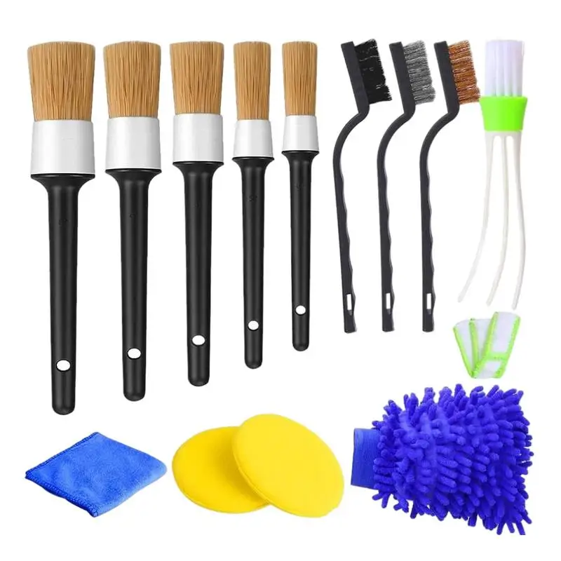 

Car Detailing Brushes 13 Pieces Set Auto Cleaning Brushes Scratch-Free Cleaning For Car Dashboard Car Wheels Car Seats