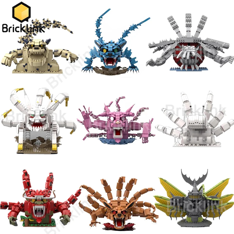 Bricklink Nine Tails Ninja Anime Movie Figures Bijuu Saiken Kurama Kokuo Isobu Monster Animals Set Building Blocks Kid Toys Gift