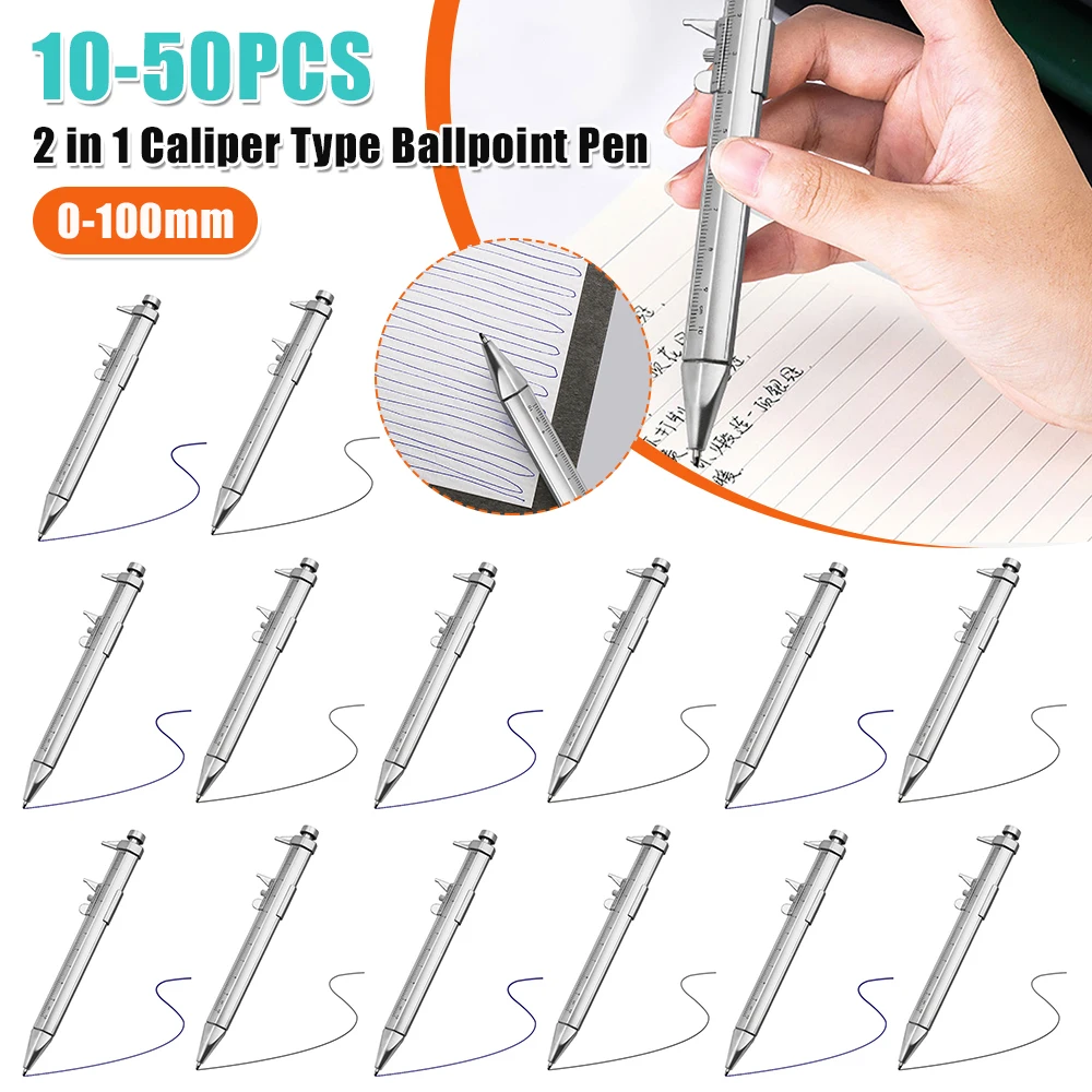 

2 in 1 Multifunction Vernier Precise Measurement Range Stationery Portable Tools Bullet-tip Design Best Gifts for Kids Children