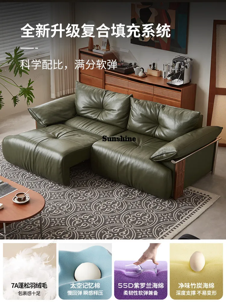 Electric retractable sofa Italian minimalist retro multi-functional adjustable zero wall small apartment