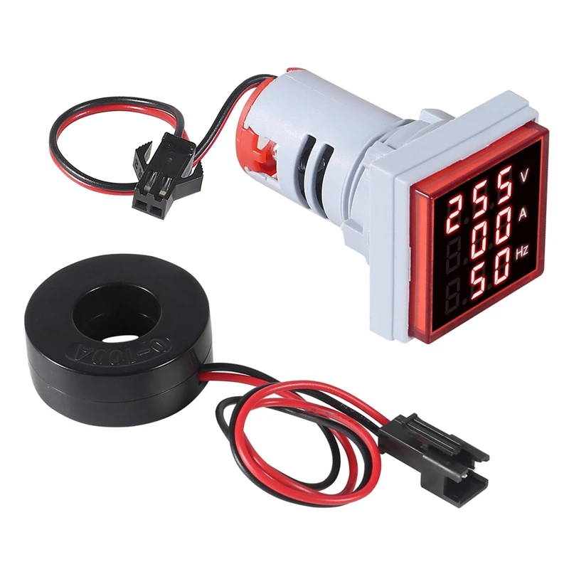 ABDJ-3Pcs 3 en 1 60-500V 0-100A AC voltímetro amperímetro Digital, pantalla LED Detector de voltaje medidor de corriente