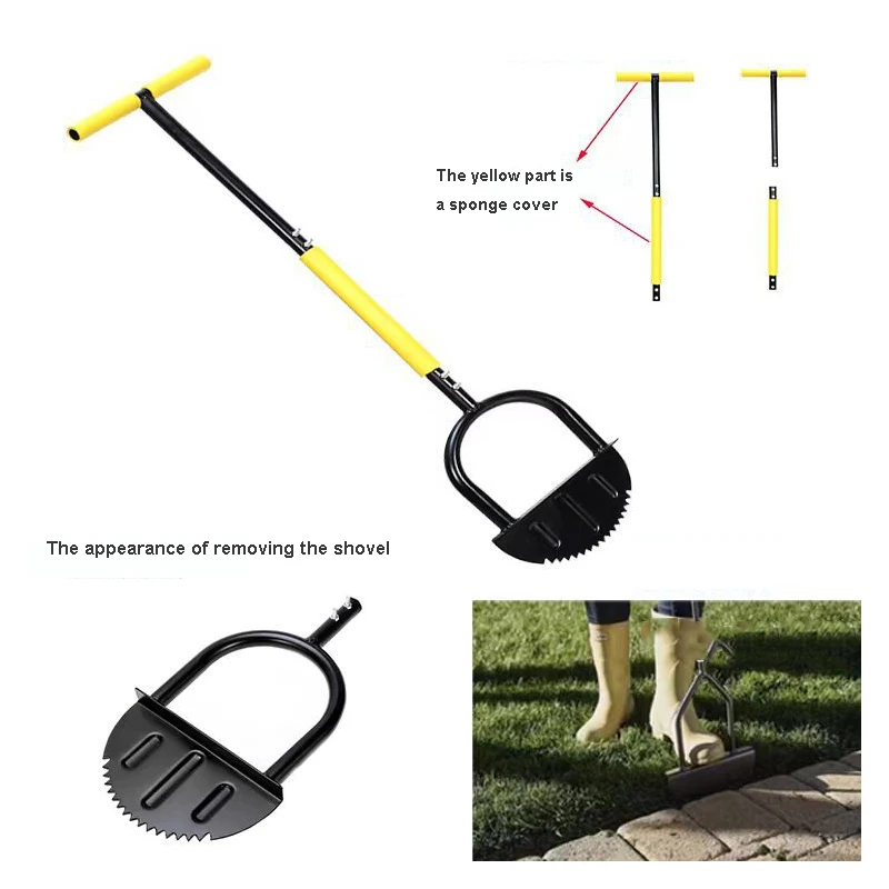 Half Moon Lawn Edger Wide Foot Platform Safe Practical Manual Steel Cutting Edge Shovel Step Trimming Garden Tools