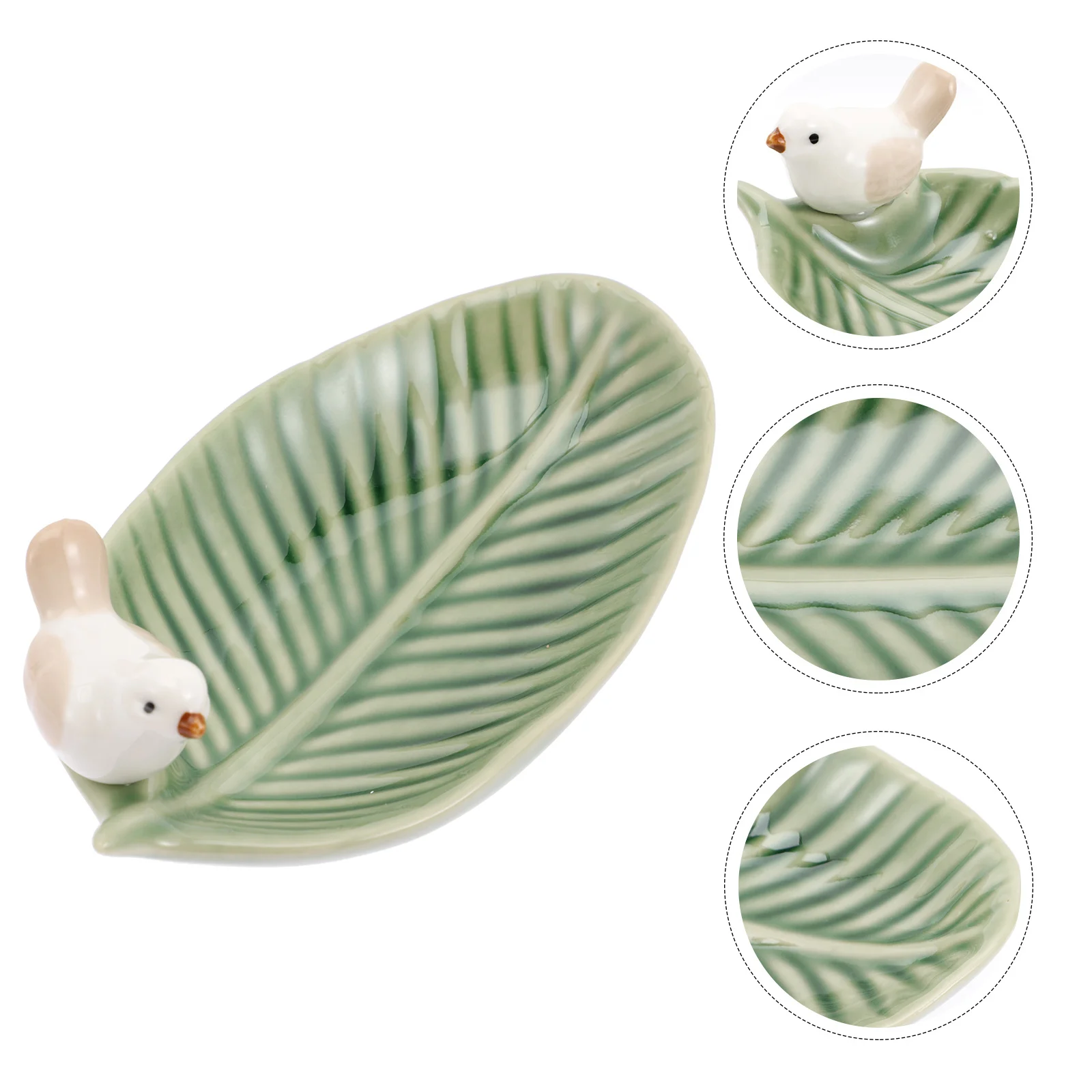 

Ceramic Birds Jewelry Tray Decorative Storage Plate Desktop Organizer Fruit Plate Jewelry Display Ceramic Birds Feeder