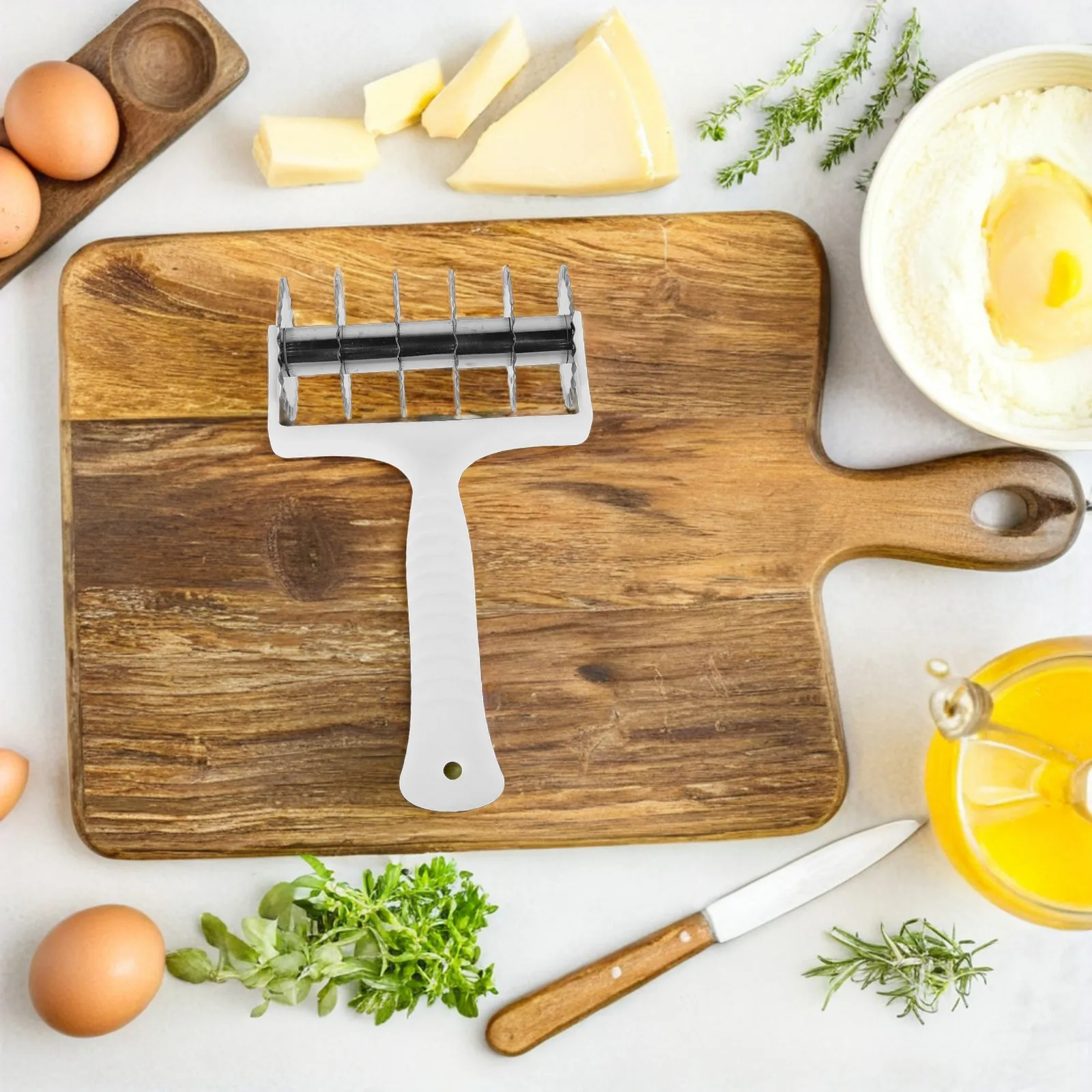 Rodillo Cortador de Fideos de Acero Inoxidable, Herramienta Multifuncional para Hacer Pasta Casera, Espaguetis, Ramen y Otros Fideos