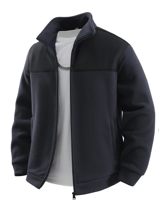 

Мужская утепленная куртка из овечьей шерсти с флисом, осенне-зимняя новинка, комбинированная кожа и мех, хлопковое пальто, модная теплая модель