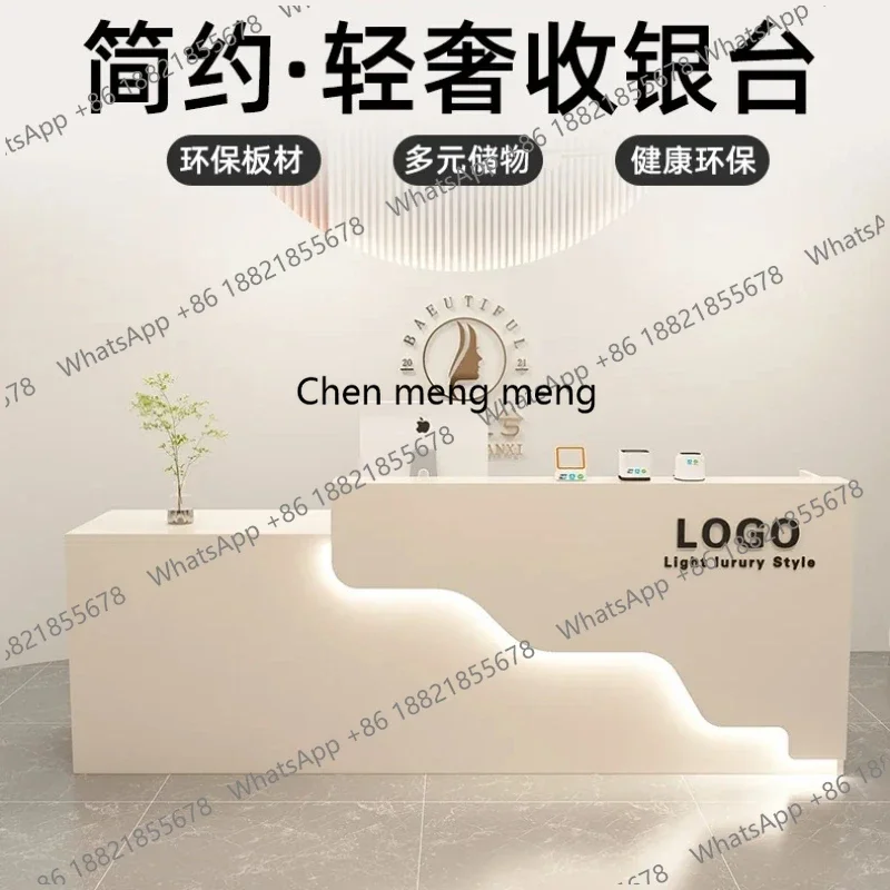Counter Retro Center Modern Reception Desk Nordic Design Cool Professional Aesthetic Bar Resepsiyon Masası Commercial FurnitureE