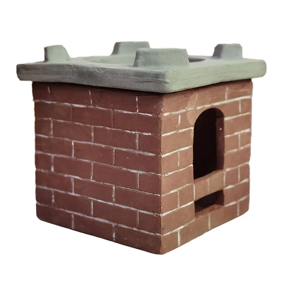 

House Mini Ceramic Cooktop Country Decor Miniature Stove Dollhouse Brown Home Decoration Baby Small Christmas