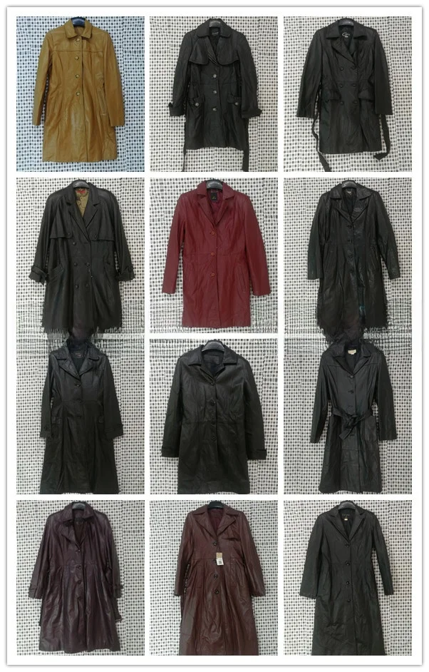 Vintage Fitted Jaet Belted Double Row Button Mid-Length eep And Goat Leather Coat Retro Sle Women's Outerwear