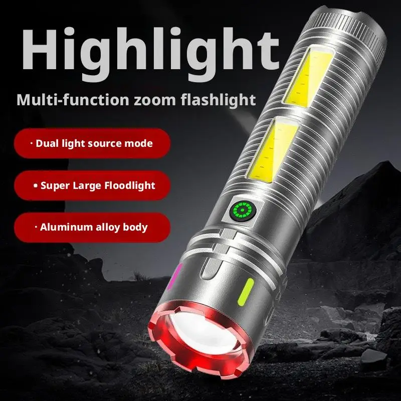 Rechargeable Laser Ultra-Bright High-Intensity Outdoor Portable Flashlight Large Capacity Battery Work Light Camping Lamp