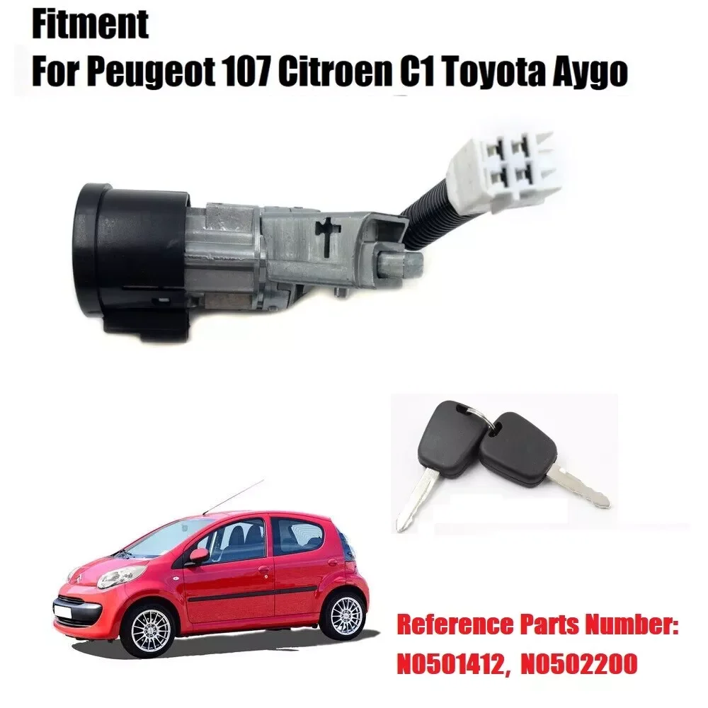 

1PCS Car Engine Ignition Barrel Lock Replacement With 2 Keys For Peugeot 107 Citroen C1 Toyota Aygo N0501412 Car Starting Part