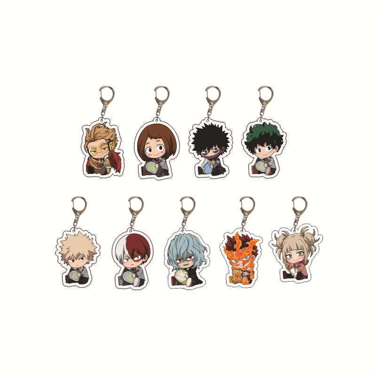 Llavero acrílico de anime Colgante de personaje de dibujos animados de My Hero Academia Adecuado para bolsos y llaves Regalos de cosplay Regalo perfecto para fanáticos