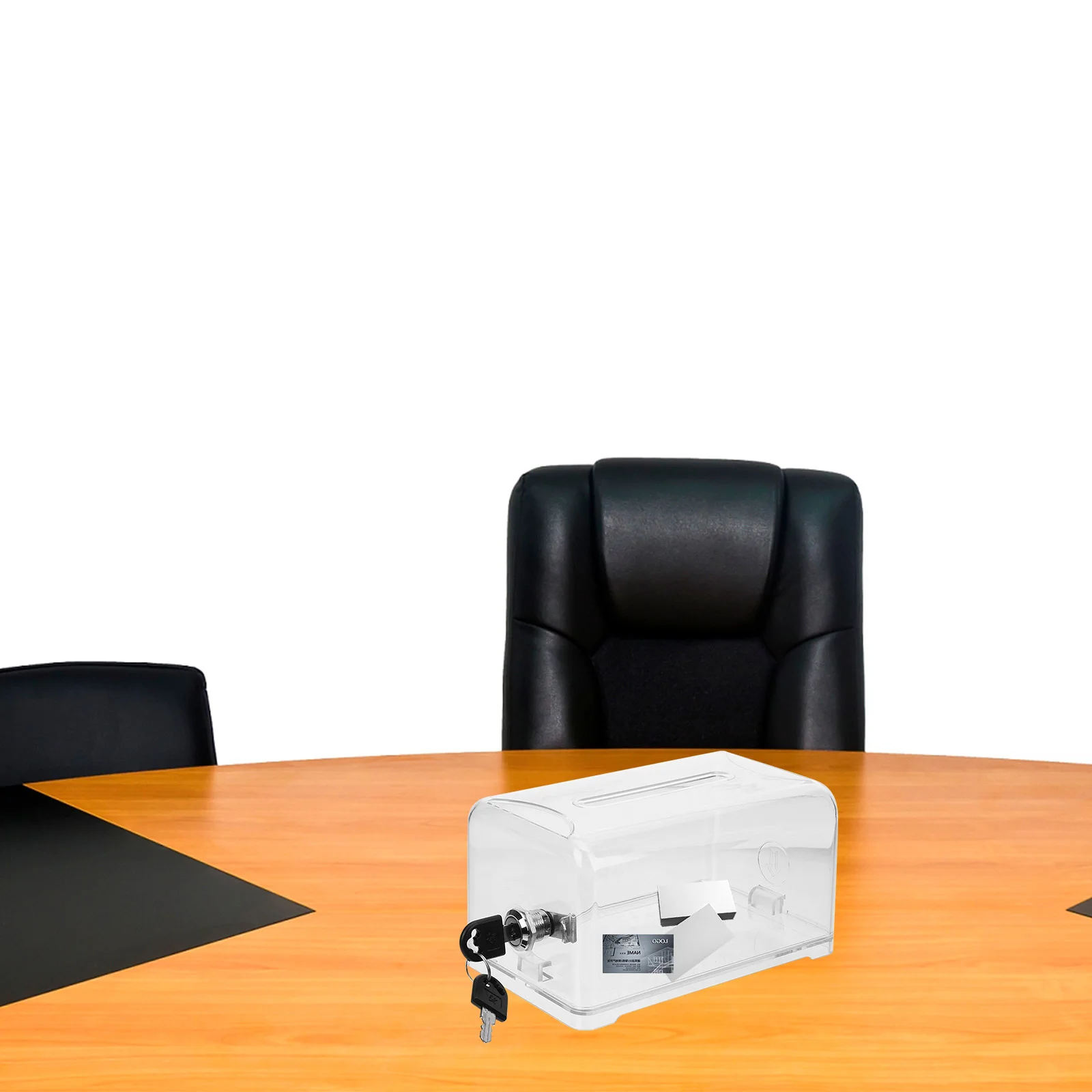 

1 Set Business Cards Case Multifunctional Card Holder Desktop Storage Box With Lock Large Capacity Transparent Design Sturdy