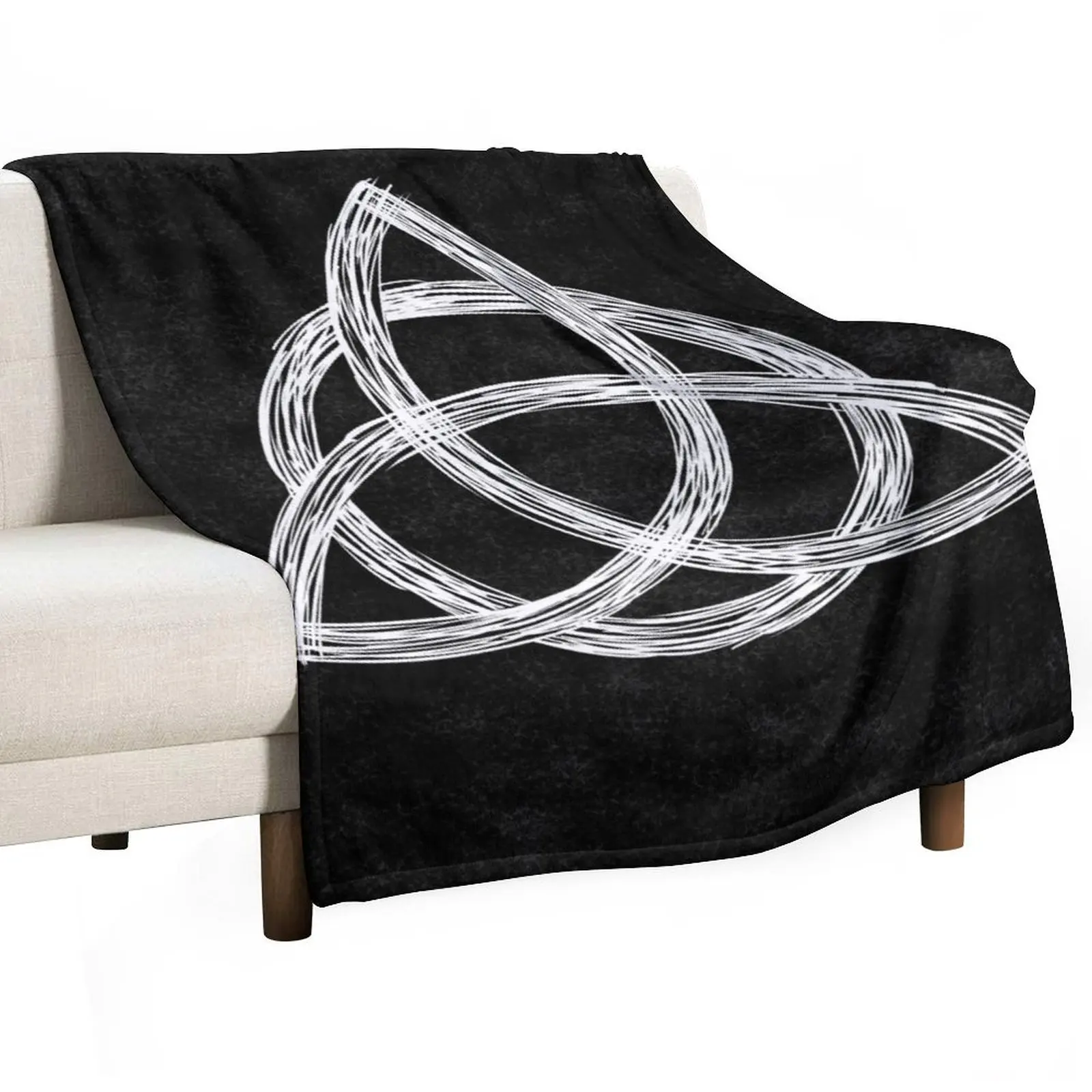 

Charmed Sign / Triquetra / Witches Knot / Witch Symbol Drawing for Spiritual Women Throw Blanket Custom Thin Blankets