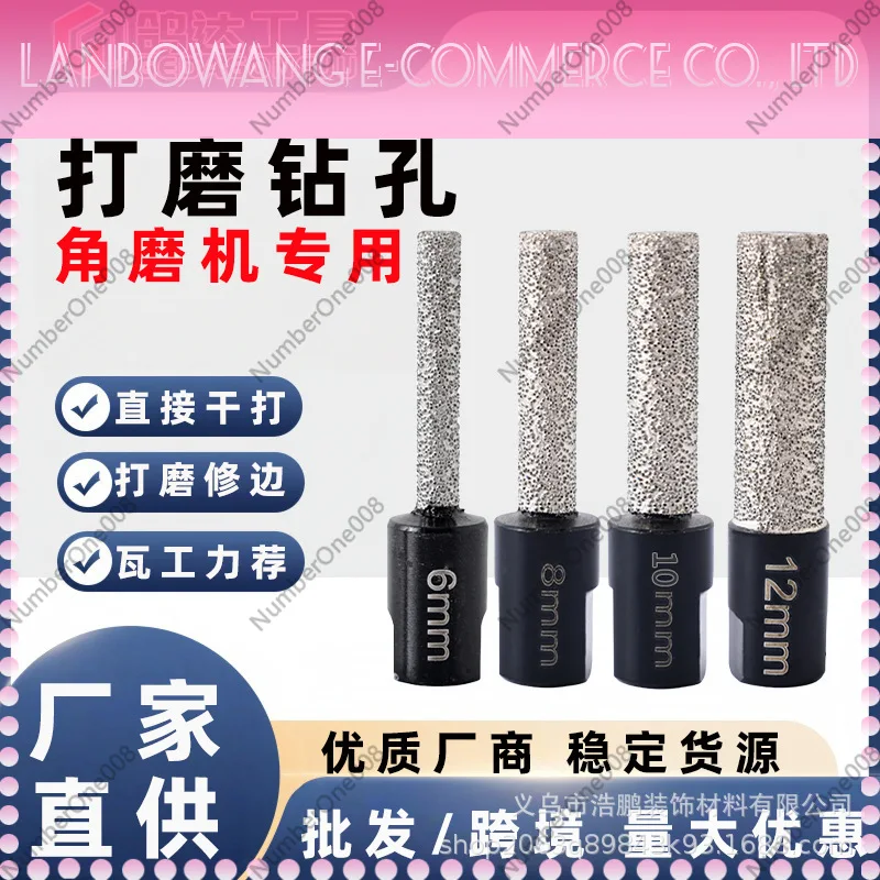 Angle Grinder Diamond Core Drill Bit Set, Tile Marble Glass Hole Opener with M14 Thread, Dry Drilling Tungsten Carbide Tool
